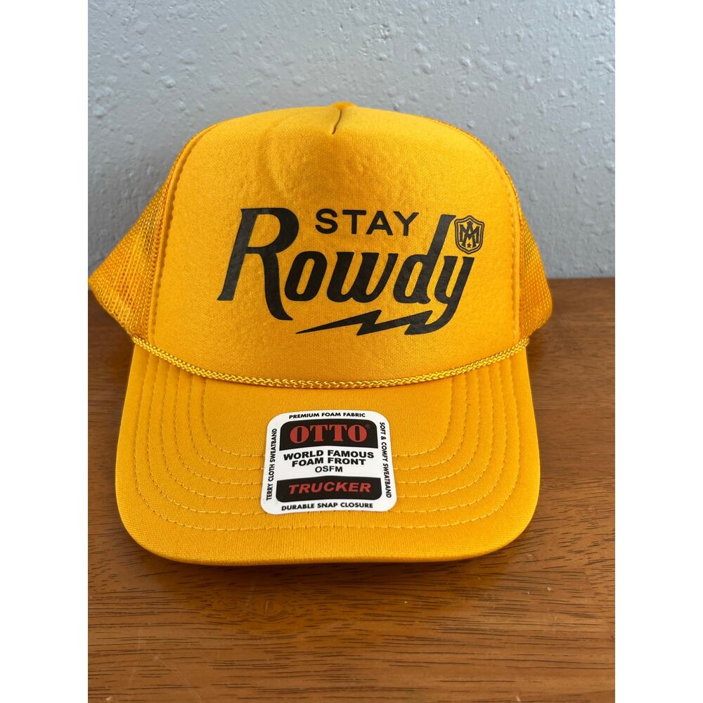 Stay Rowdy Trucker Hat Yellow Snapback by Otto NWOT